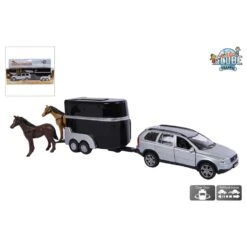 Kids Globe Traffic Volvo XC90 Auto Met Paardentrailer -Poppen Speelgoed Winkel 1111638