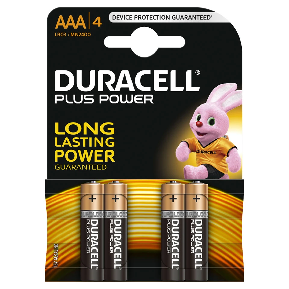 Duracell Plus Power AAA Alkaline Batterijen - 4 Stuks 3 Duracell Plus Power AAA Alkaline Batterijen - 4 Stuks