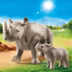 PLAYMOBIL Family Fun Neushoorn Met Baby 70357 -Poppen Speelgoed Winkel 1980463 ac4793d0