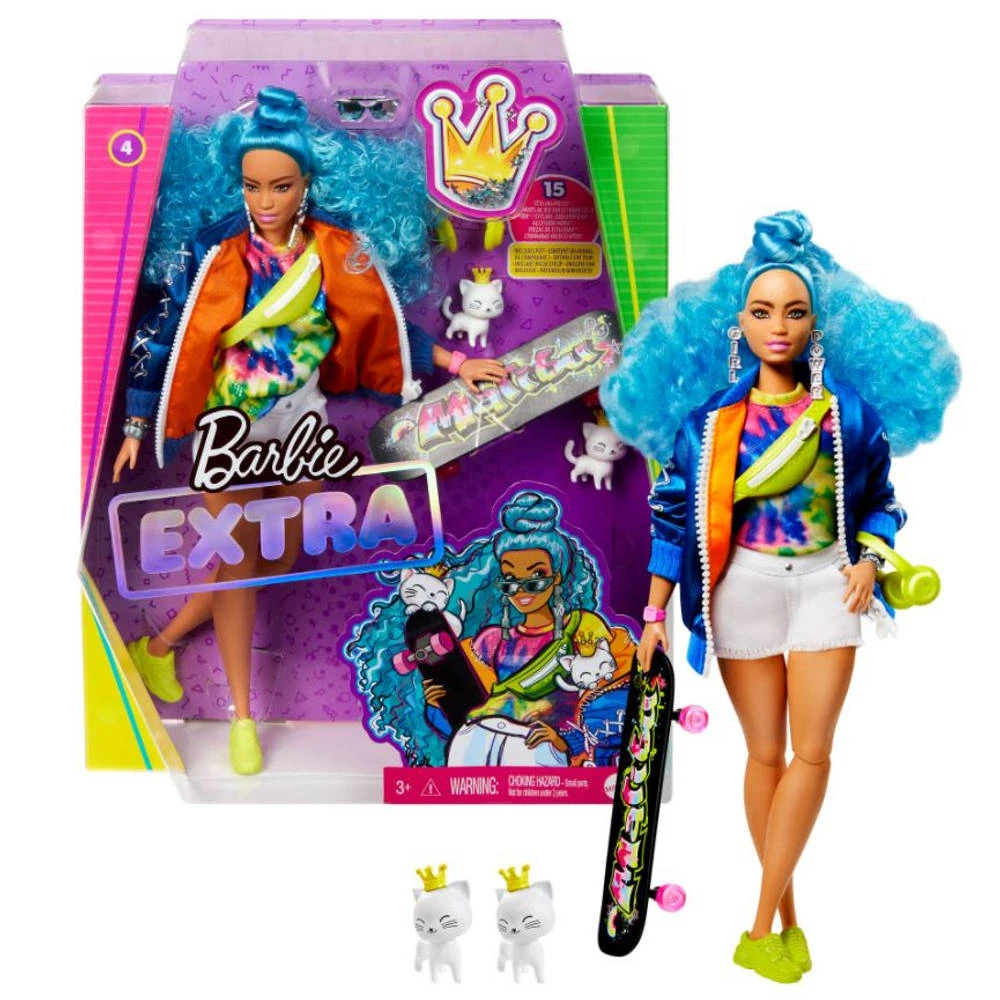 Barbie Extra Pop Met Blauw Haar 4 Barbie Extra Pop Met Blauw Haar - Afbeelding 2