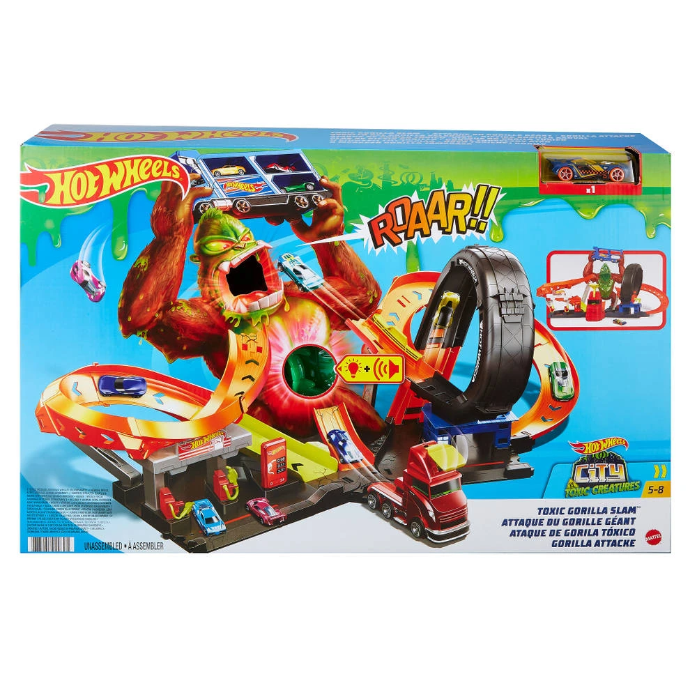 Hot Wheels Giftige Gorilla Aanval Speelset 3 Hot Wheels Giftige Gorilla Aanval Speelset